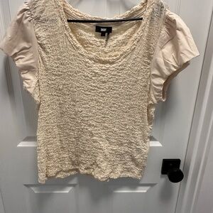 DKNY Cream Textured Women's Top